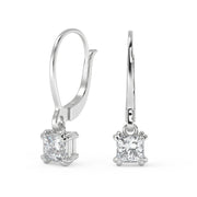 Alexia Princess Cut Double Prong Earrings Leverback - Nivetta